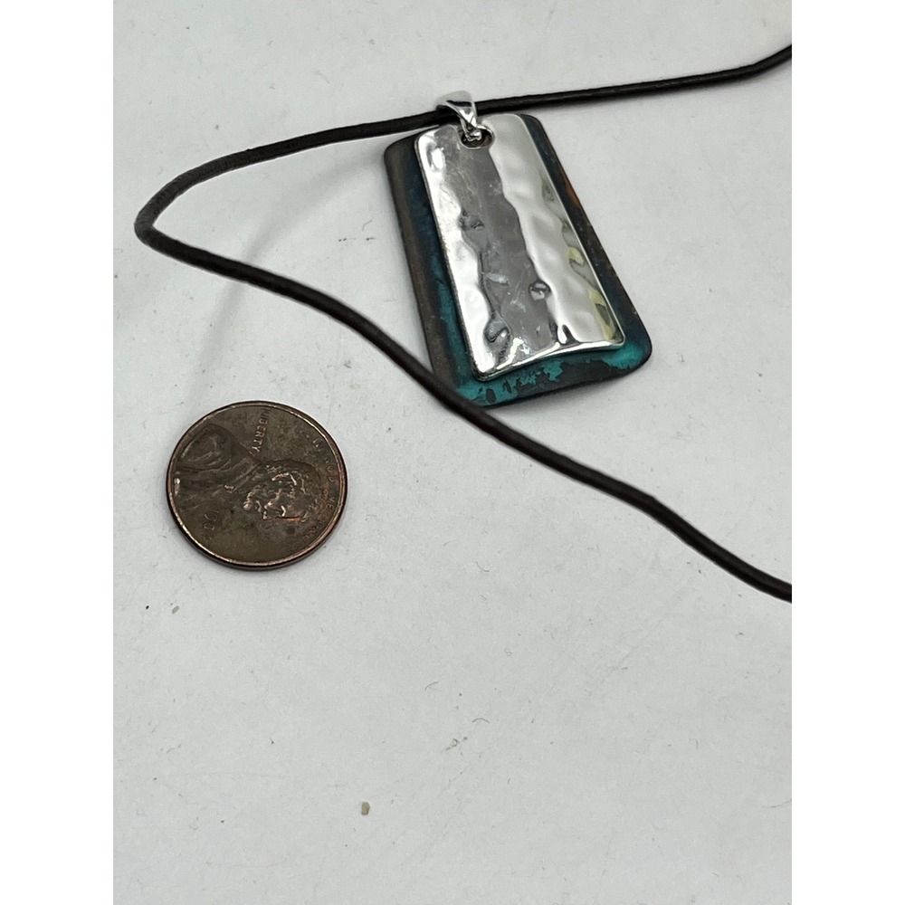 Robert Lee Morris Silver & leather charm chain Two Tone Necklace - Picture 7 of 11
